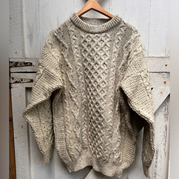 Aran Crafts Sweaters - 100% pure wool Irish made fisherman’s sweater NWT in oatmeal size large